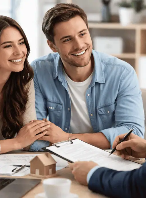 young couple talking with an NBHL Wavell Heights mortgage broker